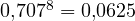 0{,}707^8 = 0{,}0625