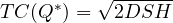 TC(Q^*) = \sqrt{2DSH}