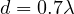 d = 0.7\lambda