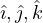 \hat\imath, \hat\jmath, \hat k