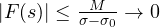|F(s)| \le \frac{M}{\sigma - \sigma_0} \to 0