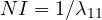 NI = 1/\lambda_{11}
