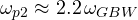\omega_{p2} \approx 2.2\,\omega_{GBW}