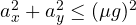 a_x^2 + a_y^2 \le (\mu g)^2