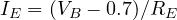 I_E = (V_B - 0.7)/R_E
