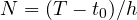 N = (T - t_0)/h