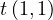 t\,(1, 1)