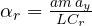 \alpha_r = \frac{am\,a_y}{LC_r}