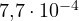 7{,}7\cdot 10^{-4}