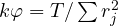k\varphi = T/\sum r_j^2