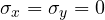 \sigma_x = \sigma_y = 0