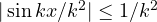 |\sin kx/k^2| \le 1/k^2