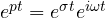 e^{pt} = e^{\sigma t}e^{i\omega t}