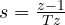 s = \frac{z - 1}{Tz}