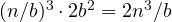 (n/b)^3\cdot 2b^2 = 2n^3/b