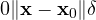 0 \lt \|\mathbf x - \mathbf x_0\| \lt \delta