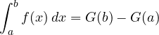 \[ \int_a^b f(x)\,dx = G(b) - G(a) \]