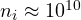 n_i \approx 10^{10}
