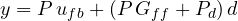 y = P\,u_{fb} + (P\,G_{ff} + P_d)\,d