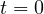 t = 0