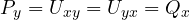 P_y = U_{xy} = U_{yx} = Q_x