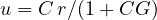 u = C\,r/(1 + CG)