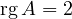 \operatorname{rg}A = 2