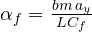 \alpha_f = \frac{bm\,a_y}{LC_f}