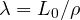 \lambda = L_0/\rho