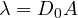 \lambda = D_0A