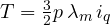 T = \frac{3}{2}p\,\lambda_m\,i_q