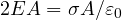 2EA = \sigma A/\varepsilon_0