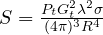 S = \frac{P_tG_t^2\lambda^2\sigma}{(4\pi)^3R^4}
