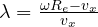 \lambda = \frac{\omega R_e - v_x}{v_x}