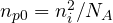 n_{p0} = n_i^2/N_A