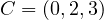 C = (0, 2, 3)