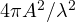 4\pi A^2/\lambda^2