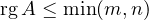 \operatorname{rg}A \le \min(m, n)