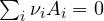 \sum_i\nu_iA_i = 0