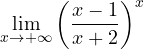 \displaystyle\lim_{x\to+\infty}\left(\frac{x - 1}{x + 2}\right)^x