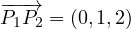 \overrightarrow{P_1P_2} = (0, 1, 2)