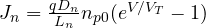 J_n = \frac{qD_n}{L_n}n_{p0}(e^{V/V_T} - 1)