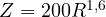 Z = 200R^{1{,}6}