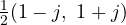 \frac{1}{2}(1 - j,\ 1 + j)
