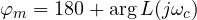 \varphi_m = 180&deg; + \arg L(j\omega_c)