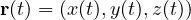\mathbf r(t) = (x(t), y(t), z(t))
