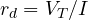 r_d = V_T/I
