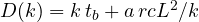 D(k) = k\,t_b + a\,rcL^2/k