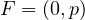 F = (0, p)