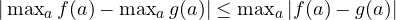 |\max_af(a) - \max_ag(a)| \le \max_a|f(a) - g(a)|